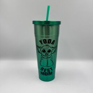 Sun Squad Yoda Best Mom Stainless Steel Tumbler 25oz Green Star Wars Grogu Mug